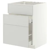 METOD / MAXIMERA Pod.element sudop. i 3front/2fioke, bela/Aspudden svetlosiva, 60x60 cm