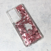 Ovitek Fluid Liquid Heart za Samsung Galaxy S21 Ultra 5G, Teracell, roza