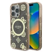 slomart Etui Guess IML Peony On 4G Background MagSafe za iPhone 16 Pro - rjavo
