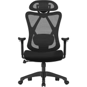 Songmics Pisarniški stol, črn, OBN063B01