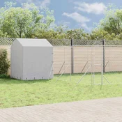 Vanjski kavez za pse s krovom srebrni 10x6x2,5m pocincani celik
