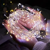Žuto Bele LED Grancice Lampice 50m