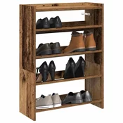 Vidaxl Regal za čevlje starinski les 60x25x81 cm inženirski les
