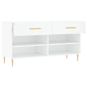Klupa za cipele bijela 102 x 35 x 55 cm od konstruiranog drva