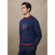 Hackett London za moške. HM5800020 Heritage H jopica modra (L), Priložnostno, Bombaž