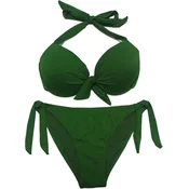EONAR večbarvne dvodelne push-up kopalke - Zelena, L