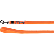 Povodec za psa dvojni odsevni 200cm/20mm oranžen Flamingo - Pasji povodci