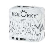 DAN BARV - srce - S (3-6 kg) - 25 kosov - eko plenice za enkratno uporabo