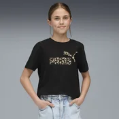 Womens Puma Essentials Animal Graphic Tee Youth, Black, Size 7-8Y, Clothing