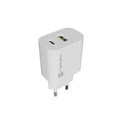 NAT WALL CHARGER NATEC RIBERA 1X USB-A + 1X USB-C 20W WHITE