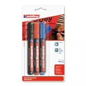 Marker permanentni 1-5 mm klinasti vrh Edding 330/3boje blister