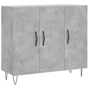 Komoda siva boja betona 90x34x80 cm od konstruiranog drva