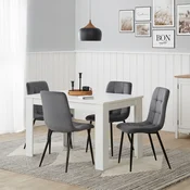 Homestyle4U Jedilniški stol, komplet, jajčasti stol, 43,5x88x50 cm, siva