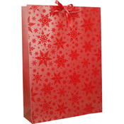 Vrečka darilna jumbo 33x10x45cm xmas rdeča