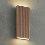 Lucande LED-stenna svetilka za zunanjo uporabo Raija, temno rjava, višina 40 - Sodobni - Aluminij