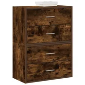 Vidaxl Omarice z 4 predaloma 2 kosa dim. hrast 60x31x40 cm inž. les