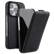 Ovitek Flip za iPhone 16 Pro Max, usnjen, flip, črn