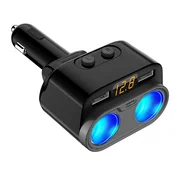 Dardanar C47 Avtomobilski polnilec za mobilni telefon Dual Usb Mini Hitro polnjenje Type-c Napetostni digitalni zaslon One Drag Two Avtomobilski vžigalnik, (21199695)