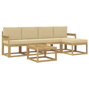 Set vanjskih sofa s jastukom 6 pcs Bijela i bež