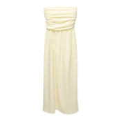 Pull&Bear Poletna obleka kari/pastelno rumena/bela