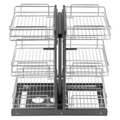 VEVOR Kuhinjski organizator omare slepi kot izvlečni 3 nivojski 6 polic 605x455x630 mm krom