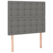 Vidaxl Vzglavje postelje temno sivo 90x5x118/128 cm blago