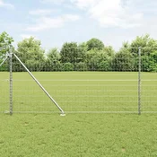 Ograda s postovima Srebrno 1,2 x 25 m Celik