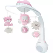 Infantino muzicka vrteška 3u1 pink - 3u1 vrteška za krevetac za devojcice
