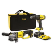 STANLEY Fatmax aku bušilica i aku ugaona brusilica 18V 2 x 2.0Ah set SFMCK471D2S-QW