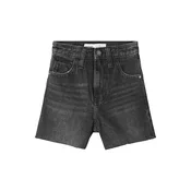Bershka Kavbojke črn denim/srebrna