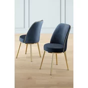 Hanah Home Set stolica Pefa, 45x91x42 cm, 6 komada, Antracit-zlatne boje