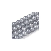 Ispucale staklene perle kugla 12 mm siva