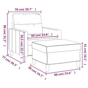Fotelja s tabureom krem 60 cm od tkanine