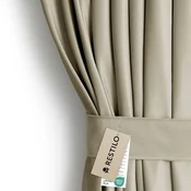 Rjava/bež žametna zavesa za delno zatemnitev 140x270 cm Pleat – Restilo