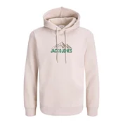 JACK & JONES Majica JJROCHE nude/zelena/kaki