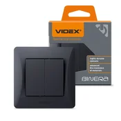 shumee Videx Binera 10A dvojno 2-polno vgradno stikalo, črno
