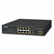 PLANET FGSD-1011HP network switch Gigabit Ethernet (10/100/1000) Power over Ethernet (PoE) 1U Black (FGSD-1011HP)