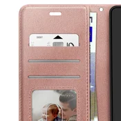 OEM Mayaxess, Denarnica etui Honor 600 Lite z zapestnim trakom in oporo, Šampanjec roza, (5000274205)