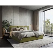 MID.YOU DRUŽINSKA POSTELJA 270 cm  x 200 cm , les, tekstil, leseni material zelena