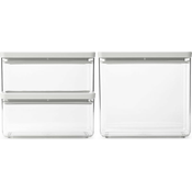 Zložljiva kvadratna posoda za shranjevanje, Light Grey - Set 2 (2x 1,5 L und 2x 3,5L)
