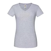 Iconic Vneck Fruit of the Loom Womens Grey T-shirt