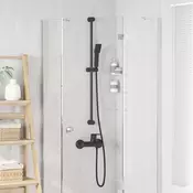 Set glave tuša Crna 150 cm Nehrdajuci celik