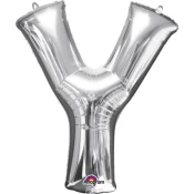 Amscan Balon iz folije Mini - črka Y 33 cm srebro