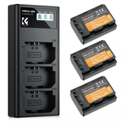 K&F NP-FZ100 Camera Battery 2280mAh, 3-pack + Charger LCD display charger set