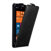 Cadorabo Cadorabo Ohišje, združljivo z Nokia Lumia 1320 v nočna črna - Zaščitni ovitek v obliki flipa z magnetnim zapiranjem, (20564368)