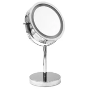 DAISY stoječe kozmetično ogledalo LED, dia. 150 mm, dvostransko, krom - Chrome - 180x300x120 mm - Ridder - 24 - Jeklo - Kozmetično ogledalo - Krožni - 180 - 300 - 120 - 0.75 - 14
