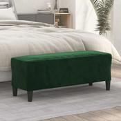 vidaXL Klop temno zelen 100x35x41 cm žamet