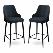 HANAH HOME Set 2 barske stolice Enox Anthracite Black