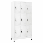 Ormaric s kljucem i 9 pretinaca celicni 90 x 45 x 180 cm sivi