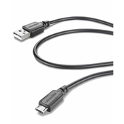 Kabel USB CELLULARLINE, MicroUSB, 0.60m, črn